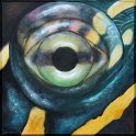 Augenblick einer Rotwangen-Schmuckschildkröte; Acryl auf Leinwand;
30 x 30 cm